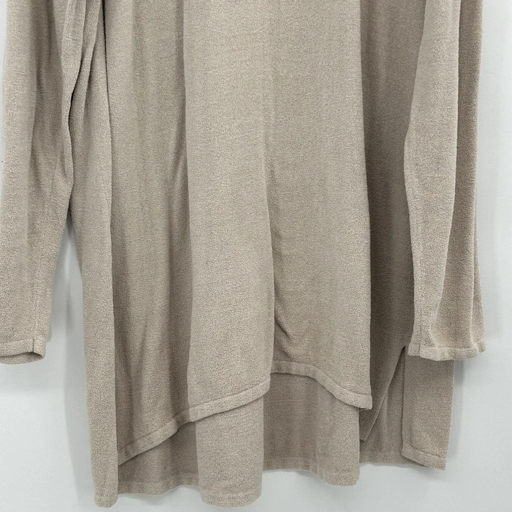 Barefoot Dreams Cozychic Ultra Lite Cowl Neck Pullover Sz 1X‎ Beige Plush Lounge